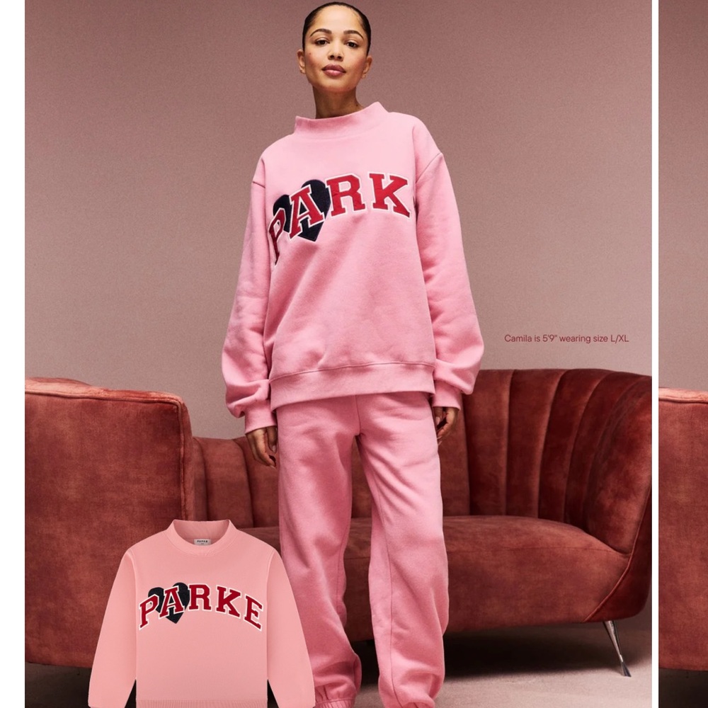 SOLD PARKE Jean Heart Varsity Mockneck - Blush